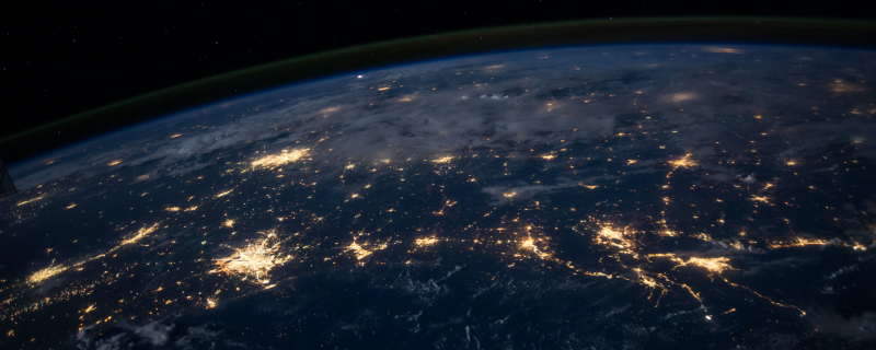 Space view of the Earth at night, displaying how lights an energy look from a distance